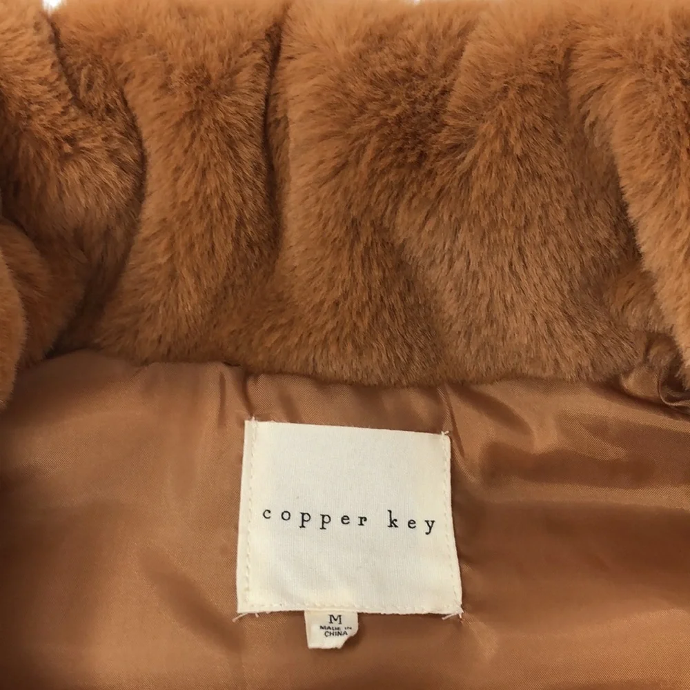 Copper Key Brown Puffer Vest Girls Size Medium